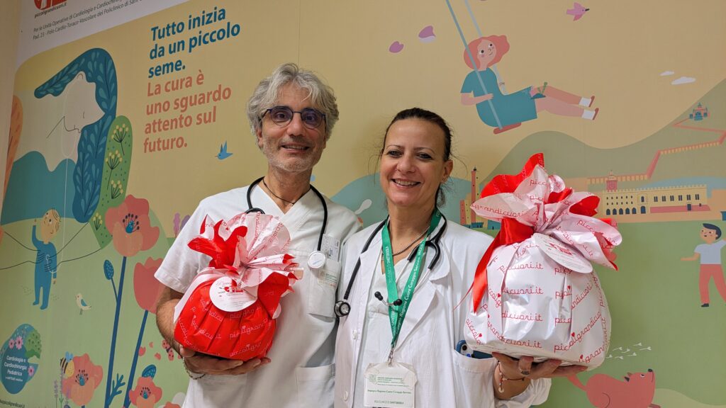 Il dottor Gabriele Bronzetti e la dottoressa Anna Balducci per il Natale solidale di Piccoli Grandi Cuori