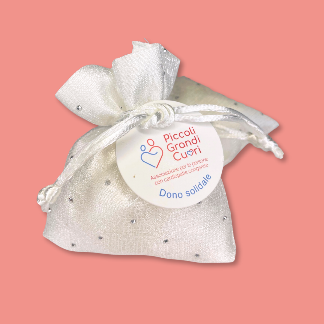 Sacchettino portaconfetti strass bis Sacchettino portaconfetti decorato