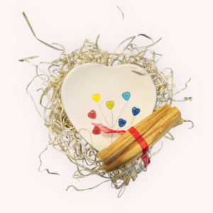cuore in ceramica con palo santo