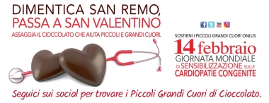 Dimentica San Remo, passa a San Valentino. ASSAGGIA il cioccolato che aiuta piccoli e grandi cuori.